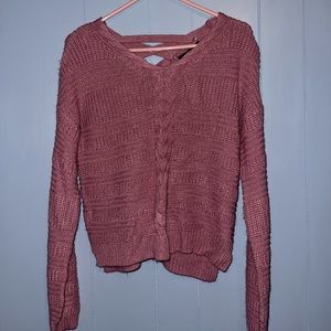 Pink long sleeve shirt with sweater like material